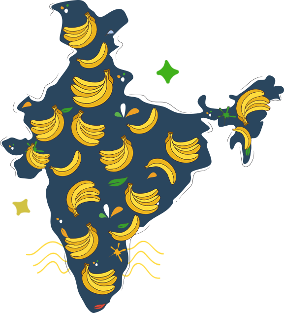 India Map With Bananas on it